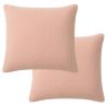 Lot 2 taies d'oreiller 65x65 cm Gaze de Coton Lavé Rose Lotus