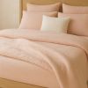 Lot 2 taies d'oreiller 65x65 cm Gaze de Coton Lavé Rose Lotus