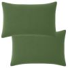 Lot 2 taies d'oreiller 50x70 cm Gaze de Coton Lavé Vert Cèdre