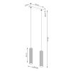 Suspension Aluminium Taupe GU10 2 Karbon