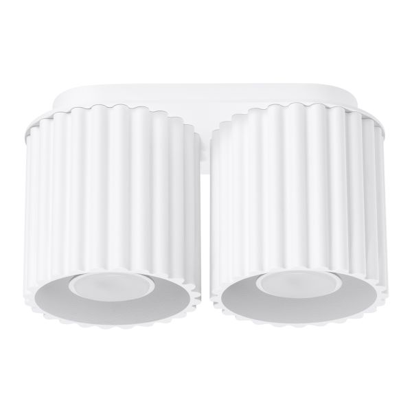 Plafonnier Aluminium Blanc GU10 2 Aura