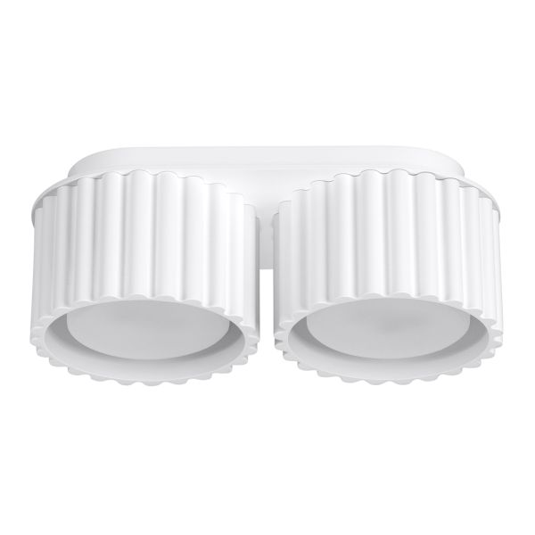 Plafonnier Aluminium Blanc Gx53 2 Aura