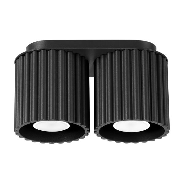 Plafonnier Aluminium Noir GU10 2 Aura