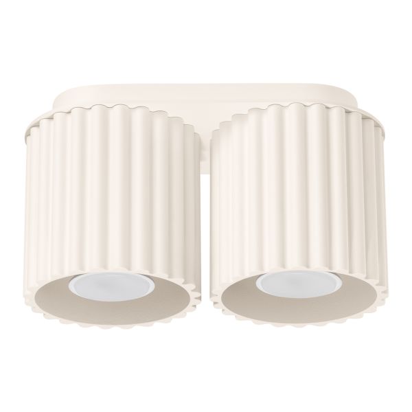 Plafonnier Aluminium Beige GU10 2 Aura