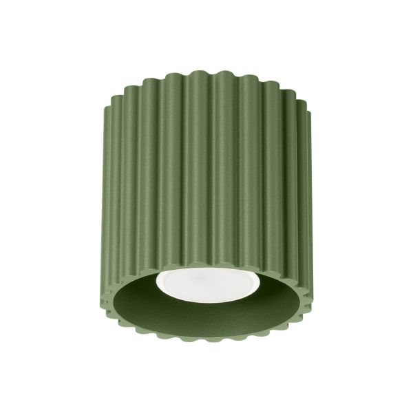 Plafonnier Aluminium Vert Olive GU10 1 Aura