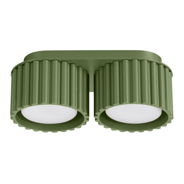 Plafonnier Aluminium Vert Olive Gx53 2 Aura
