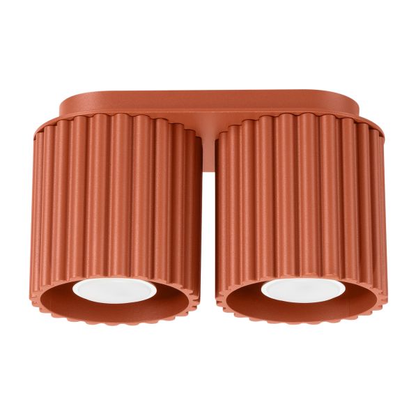 Plafonnier Aluminium Ocre Rouge GU10 2 Aura