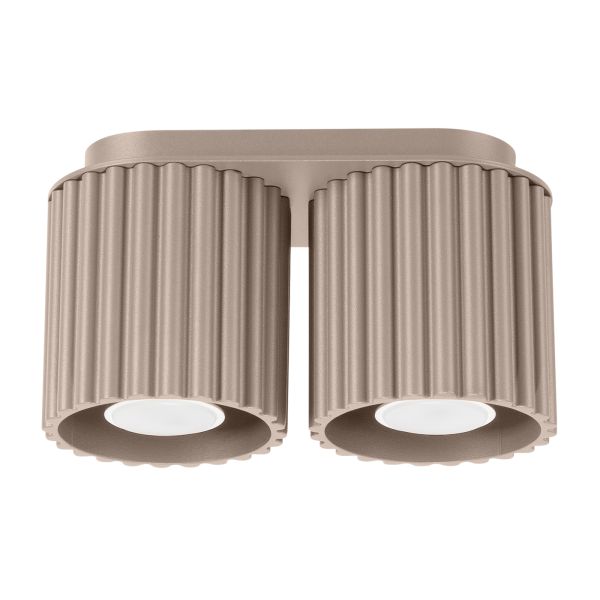 Plafonnier Aluminium Taupe GU10 2 Aura