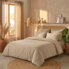 Housse de couette 220x240 cm + 2 taies 100% Percale de Coton 80 fils Lin