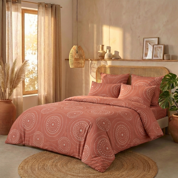 Housse de couette 220x240 cm + 2 taies 100% Coton 57 fils Zalya