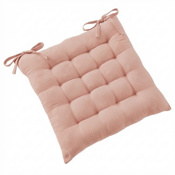 Coussin de chaise 40x40 cm Gaze de Coton Terra Guimauve