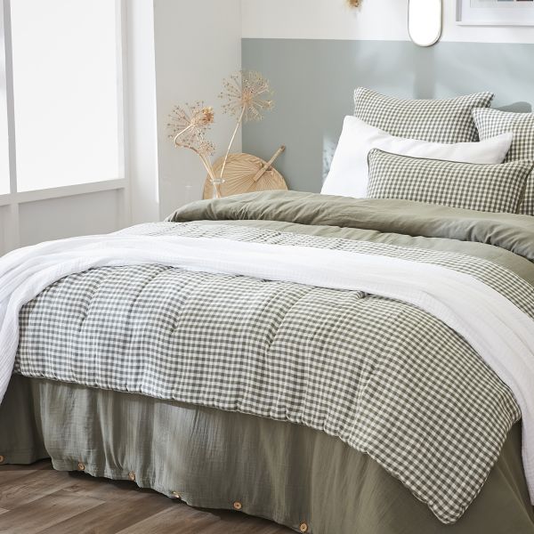 Bout de lit 90x200 cm Gaze de Coton Vickie Romarin