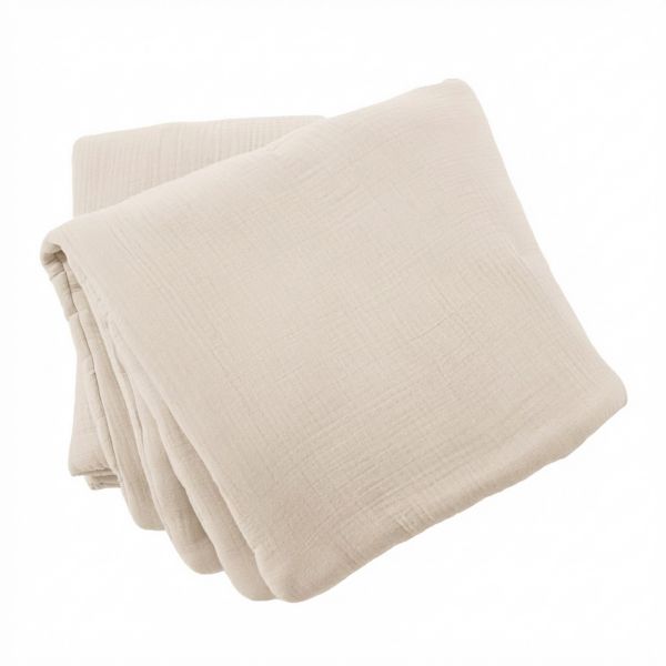 Bout de lit 90x220 cm Gaze de Coton Iris Naturel