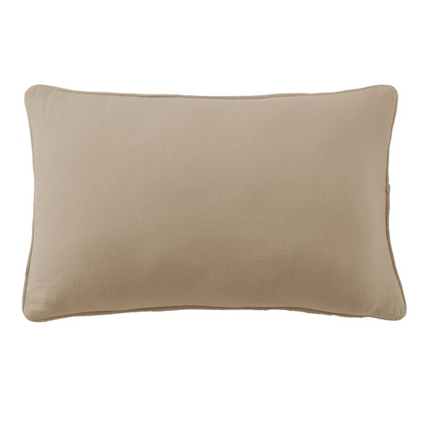 Coussin rectangulaire déhoussable 40x60 cm Gaze de Coton Terra Ficelle