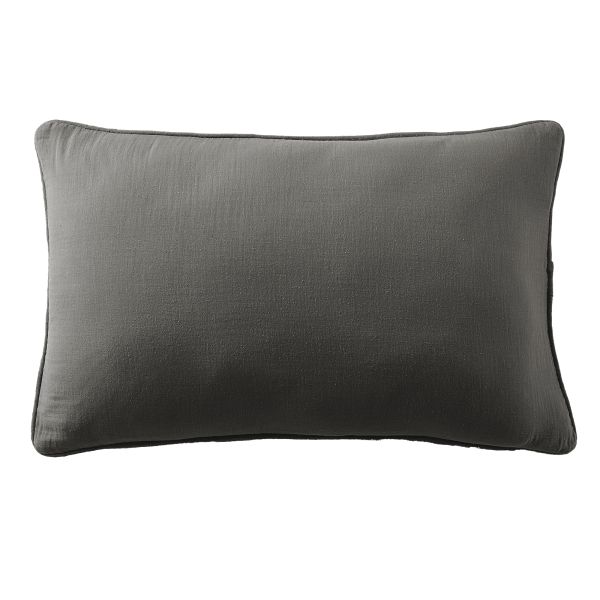 Coussin rectangulaire déhoussable 40x60 cm Gaze de Coton Terra Granit