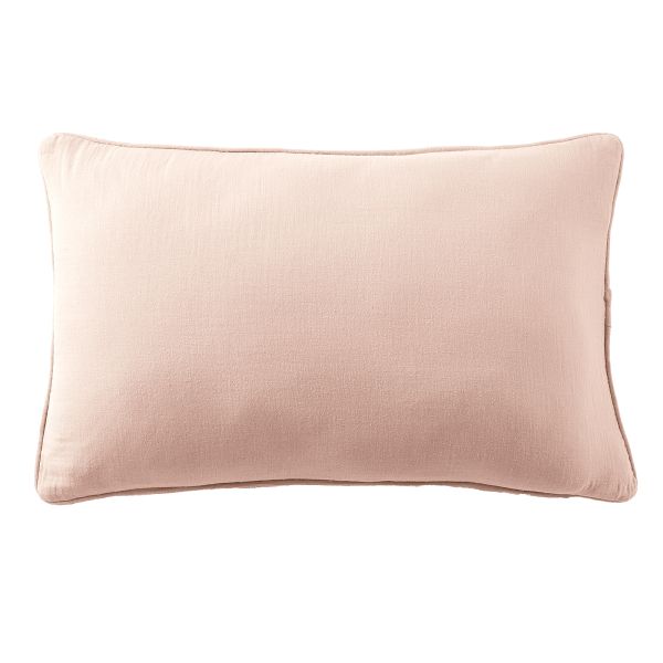 Coussin rectangulaire déhoussable 40x60 cm Gaze de Coton Terra Guimauve