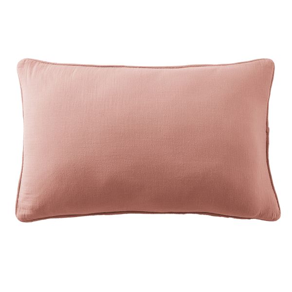Coussin rectangulaire déhoussable 40x60 cm Gaze de Coton Terra Rose Foncé