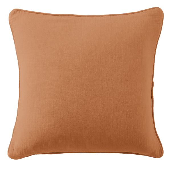 Coussin carré déhoussable 45x45 cm Gaze de Coton Terra Abricot