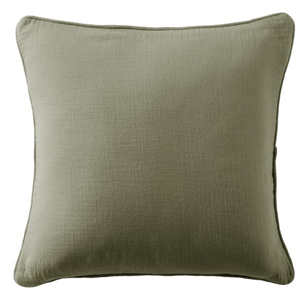 Coussin carré déhoussable 45x45 cm Gaze de Coton Terra Romarin