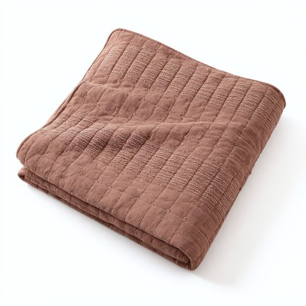 Couvre lit 240x260 cm Coton Zélie Terracotta