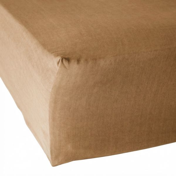 Drap housse 90x190+30 cm Lyocell Gabrielle Camel
