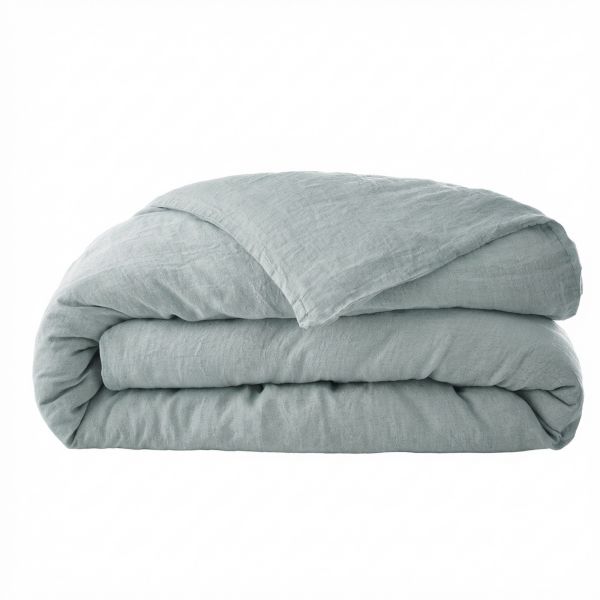 Housse de couette 140x200 cm Lin Rosalie Azur