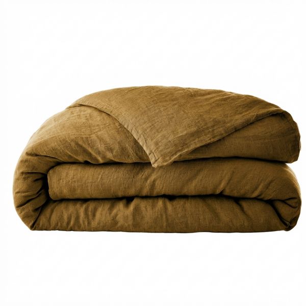 Housse de couette 140x200 cm Lin Rosalie Caramel