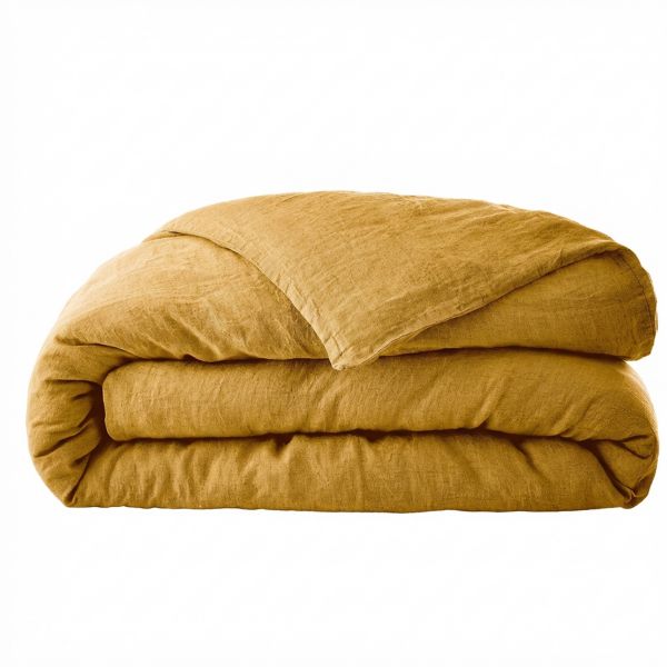 Housse de couette 200x200 cm Lin Rosalie Miel