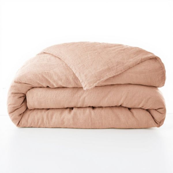 Housse de couette 240x260 cm Lin Rosalie Vieux Rose