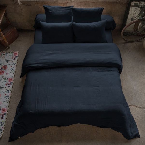 Housse de couette 240x280 cm Gaze de Coton Terra Minuit