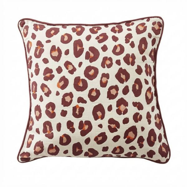 Coussin carré déhoussable 45x45 cm Gaze de Coton Montauk Rose