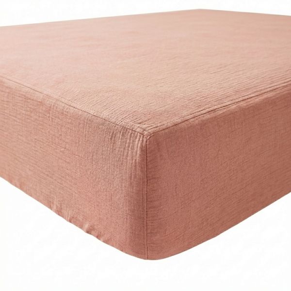 Drap housse 160x200+30 cm Gaze de Coton Hampton Bay