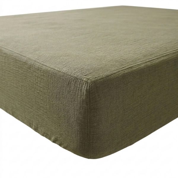 Drap housse 160x200+30 cm Gaze de Coton Hampton Spring