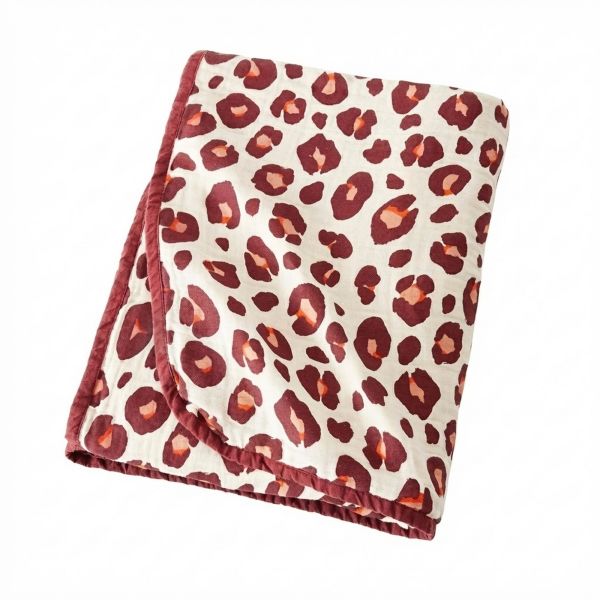 Plaid 180x220 cm Gaze de Coton Montauk Rose