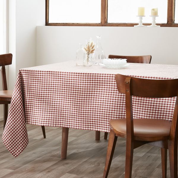 Nappe rectangle 150x250 cm Gaze de Coton Vickie Terracotta