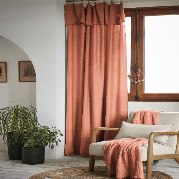 Rideau ajustable 140x270 cm Lyocell Gabrielle Terracotta