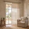 Rideau ajustable 140x300 cm Gaze de Coton Camélia Ficelle
