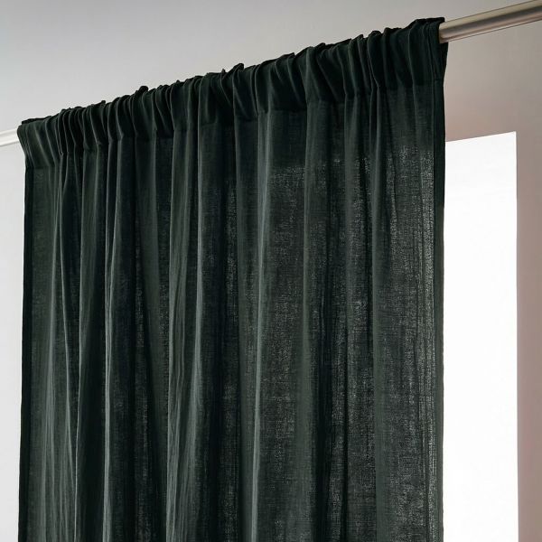Rideau galon fronceur 140x240 cm Gaze de Coton Terra Sapin