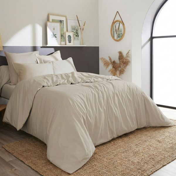 Housse de couette 140x200 cm Percale de Coton Sable