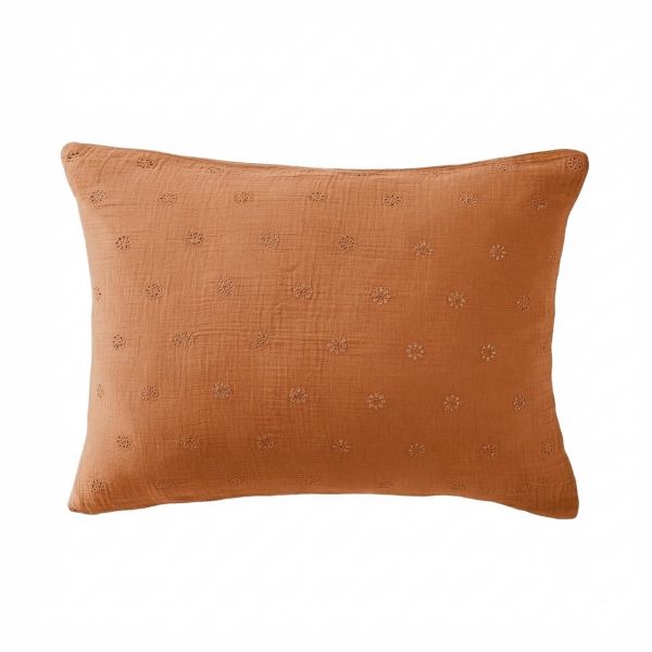 Taie d'oreiller 50x70 cm Gaze de Coton Terra bohème Abricot