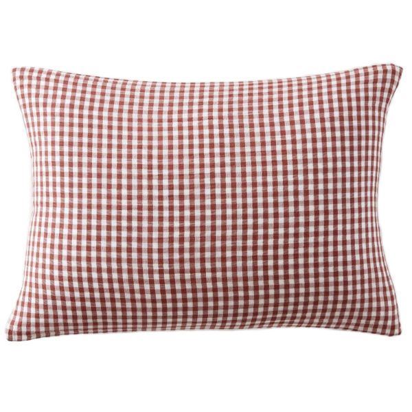 Taie d'oreiller 50x70 cm Gaze de Coton Vickie Terracotta