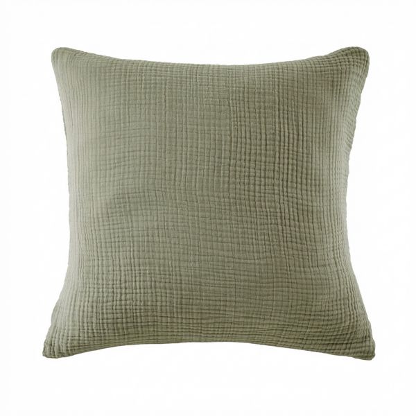 Taie d'oreiller 80x80 cm Gaze de Coton Iris Romarin
