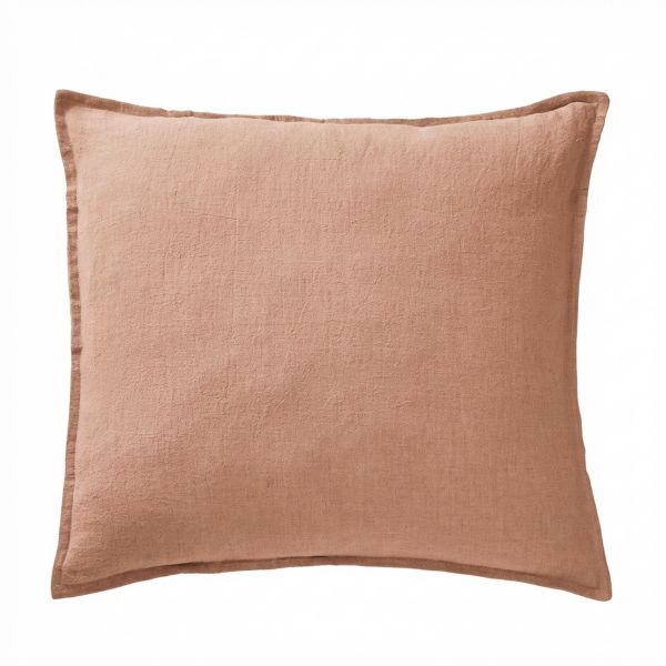 Taie d'oreiller 80x80 cm Lin Rosalie Vieux Rose