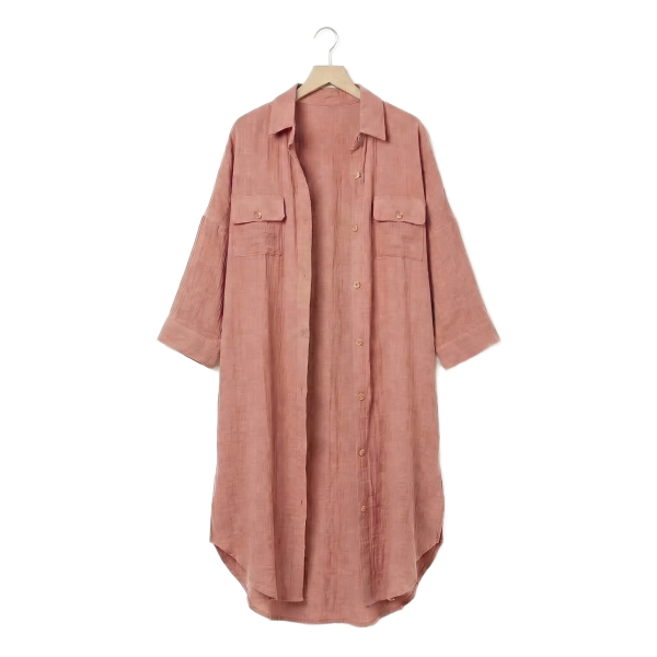 Tunique chemise S/M Gaze de Coton Terra Rose Foncé