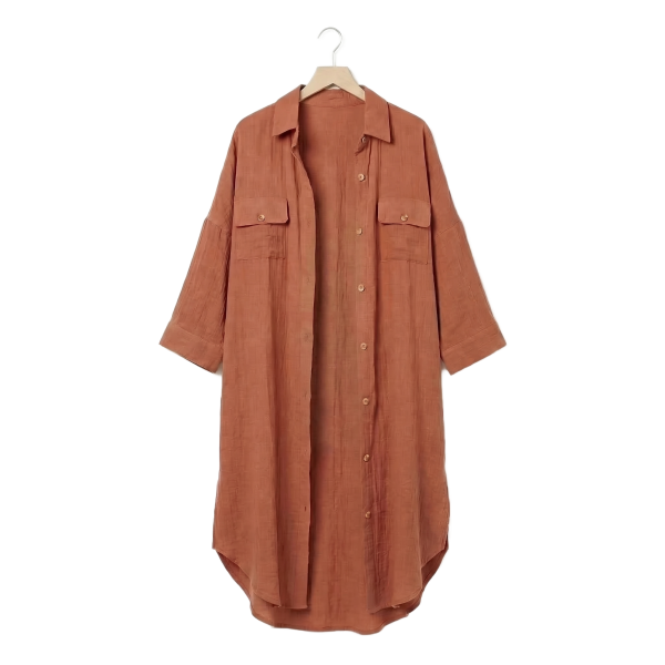 Tunique chemise S/M Gaze de Coton Terra Terracotta