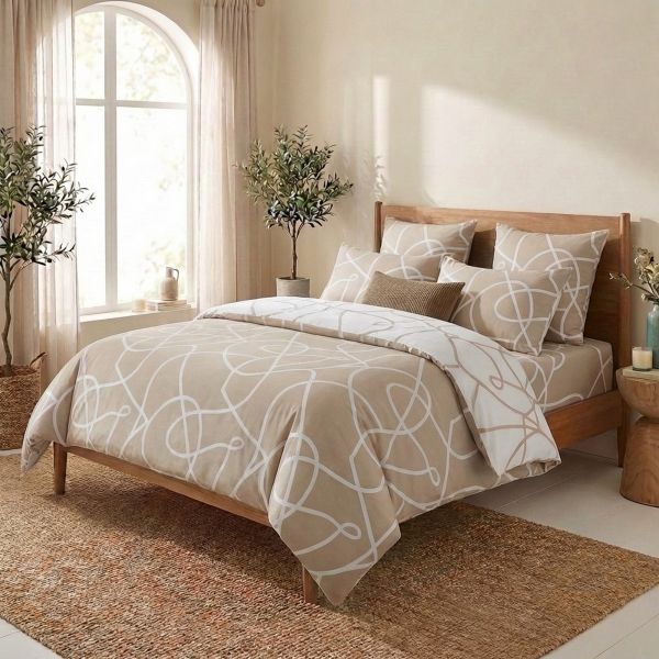 Parure de lit 220x240 cm Coton Pablo Latte