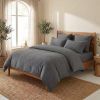 Parure de lit 220x240 cm Gaze de Coton - Coton 57 fils Charbon
