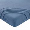 Drap Housse 140x190+35 cm Gaze de Coton - Coton 57 fils Bleu Mer