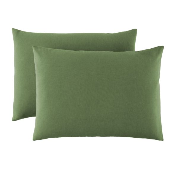 Lot 2 taies d’oreiller 50x70 cm Lin Métis Kaki