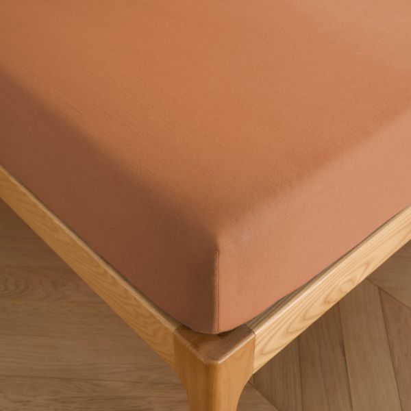 Drap Housse 160x200+35 cm Lin Métis Caramel